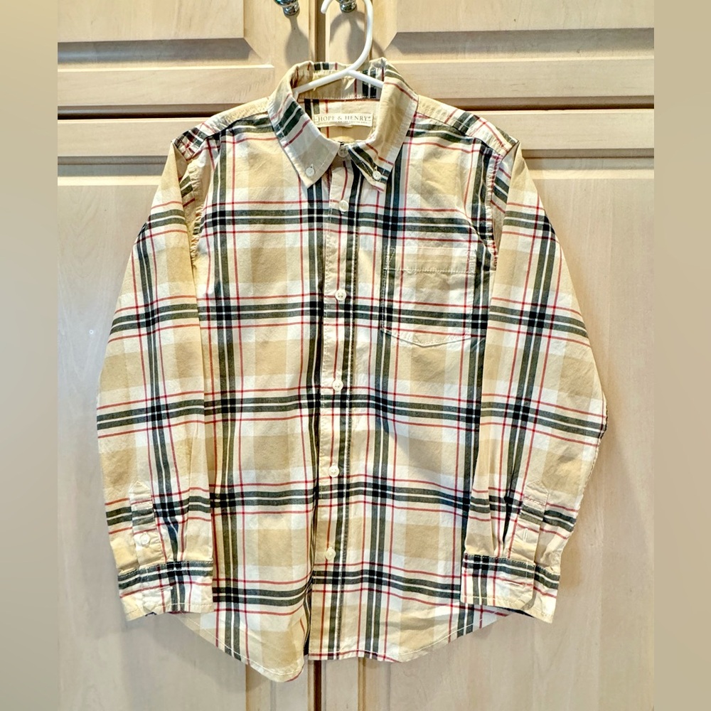 Hope and Henry Plaid Dress Shirt